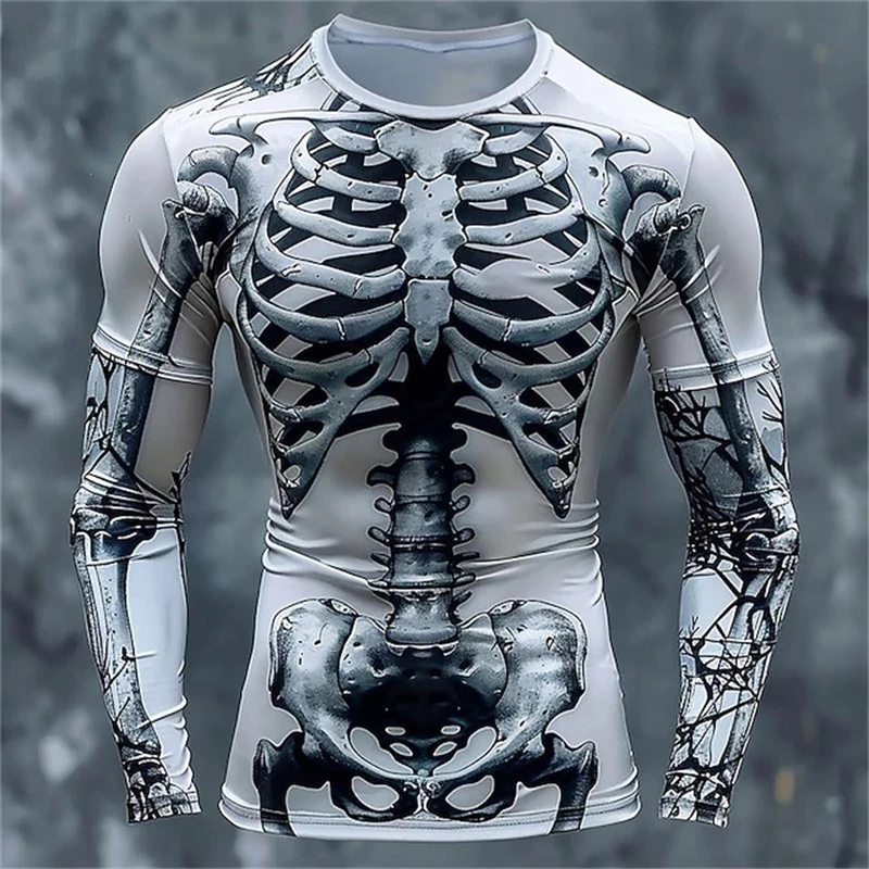 3D 프린팅 기법으로 제작된 해골 패턴 티셔츠, 남성용 - 3D Printing Custom 리뷰 및 가격