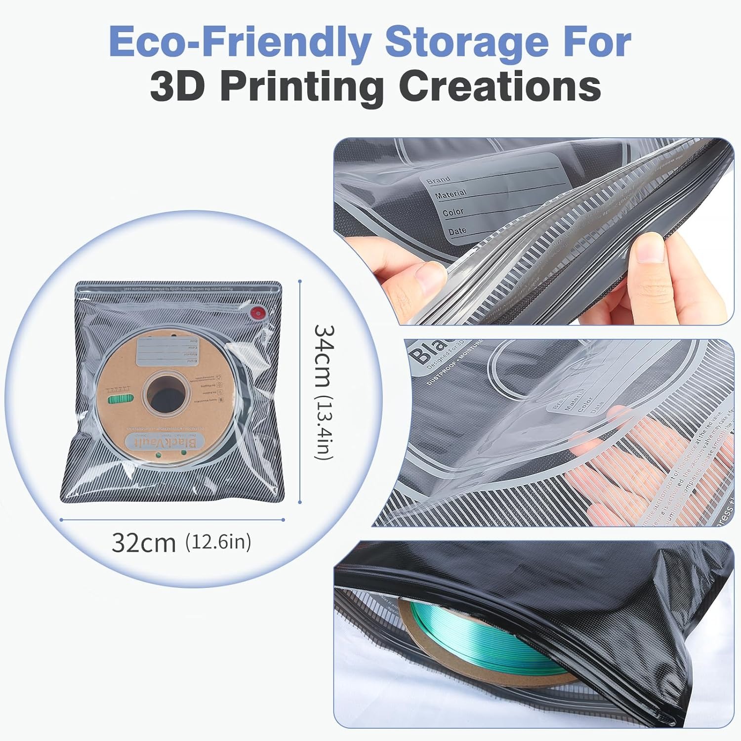 3D 필라멘트 가방 검정색 필라멘트 보관 가방 PLA  - 3D Printing Bambu Lab 리뷰 및 가격