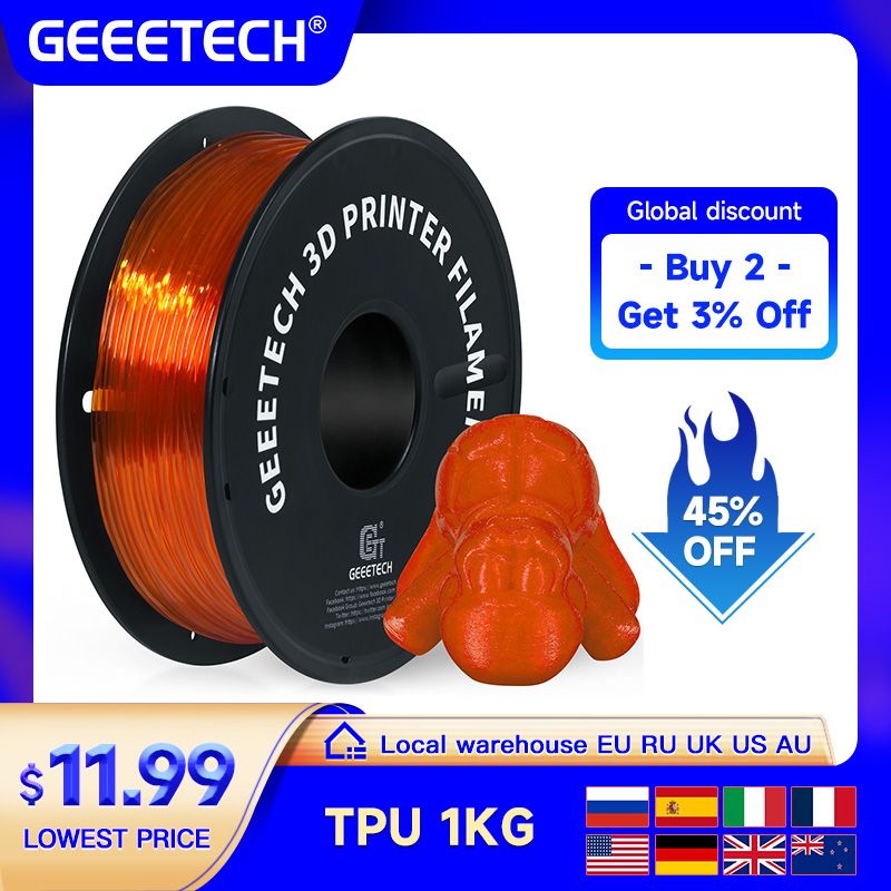 GEEETECH TPU 3D 프린터 유연한 재료 필라멘 - 3D Printing Nylon 리뷰 및 가격